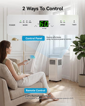 Load image into Gallery viewer, Feelfunn 8000 BTU Portable Air Conditioner, 3-in-1 Cools 350 Sq.Ft, Quiet AC with Fan &amp; Dehumidifier, LED Display, Remote, 24H Timer, Window Kit, for Bedroom/Office/Dorms

