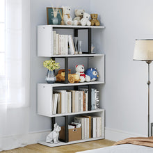 Load image into Gallery viewer, YITAHOME 5-Tier Bookshelf, S-Shaped Z-Shelf Bookshelves and Bookcase, Modern Freestanding Multifunctional Decorative Storage Shelving for Living Room Home Office, Cream White
