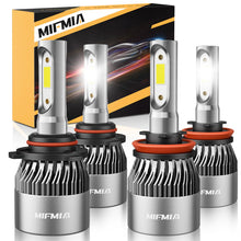 Load image into Gallery viewer, MIFMIA 𝖧𝟣𝟣/𝖧𝟫/𝖧𝟪 𝟫𝟢𝟢𝟧/𝖧𝖡𝟥 Light Bulbs Combo, 900% Brighter 72000LM, 6500K Cool White Non-Polarity Plug and Play with Cooling Fan IP68 Waterproof Off Road Lights, Pack of 4
