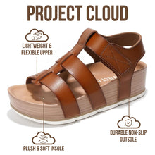 Load image into Gallery viewer, Project Cloud Platform Sandals Women - Comfortable Plush &amp; Soft Insole Ladies Wedges - Non Slip &amp; Lightweight Strap Wedge Sandals for Women 2026 (PHASED,SCOTCH, 8)
