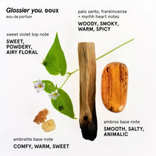 Load image into Gallery viewer, Glossier You Doux Eau de Parfum - Unisex Fragrance for Men &amp; Women, Skin-Scent Enhancer Smells Different on Everyone - Earthy Woody Perfume with Sweet Violet, Palo Santo &amp; Ambrox Base Notes, 100ml

