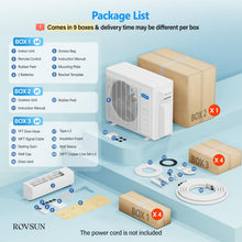 Load image into Gallery viewer, ROVSUN 4 Zone 38000 BTU (12K/12K/12K/12K) Mini Split AC/Heating System, 20 SEER2 Quad Zone Ductless Wall Mounted Air Conditioner with Pre-Charged Condenser, Heat Pump &amp; 25Ft Line Set, 208-230V
