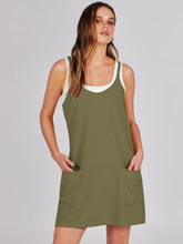 Load image into Gallery viewer, ANRABESS Women Athletic Dress Summer Tennis Workout Active Sports Mini Romper Dress Built in Shorts Travel Vacation Clothes Army Green Medium
