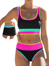 Load image into Gallery viewer, popvil High Waisted Bikini Sets for Women Tummy Control Swimsuits 3 Piece Bathing Suits Neon Swimwear with Skirt 2026
