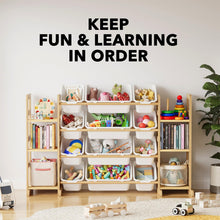 Load image into Gallery viewer, SpaceAid Toy Storage Organizer with 6 Shelves and 12 Bins, Bookshelf/Bookcase, Kids Bin Shelf, Toys Box for Playroom Organization for Bedroom &amp; Room Decor, White, 52.3" W
