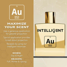 Load image into Gallery viewer, Intelligent Gold | Rich, Charismatic, Perfection | Extrait de Parfum for Men | 3.4 Fl Oz (100 mL)
