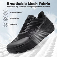 Load image into Gallery viewer, Men's Orthopedic Diabetic Wide Slip On Walking Shoes: Comfy Plantar Fasciitis Bunions Recovery Arch Support Orthotic Tennis Shoes, Lightweight Flat Feet Working Travel Camping Sneakers Black Size 9.5
