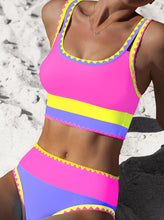 Load image into Gallery viewer, popvil High Waisted Bikini Sets for Women Tummy Control Swimsuits 3 Piece Bathing Suits Neon Swimwear with Skirt 2026
