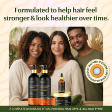 Load image into Gallery viewer, Nuani Batana Oil Shampoo and Conditioner Set (16 fl oz / 470 ml) with Rosemary &amp; Caffeine | Includes Deep Mask, Hair Oil &amp; Silicone Scalp Massager | Sulfate-Free, Paraben-Free for Fuller-Looking Hair.
