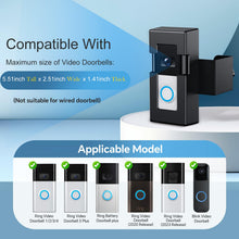 Load image into Gallery viewer, Anti-Theft Video Doorbell Mount Compatible with Ring/Blink Wireless Video Doorbell 1/2/3/3 Plus/4/2023 Release,Not Block Doorbell Motion Sensor,No-Drill Mounting Bracket for Houses,Apartments,Black
