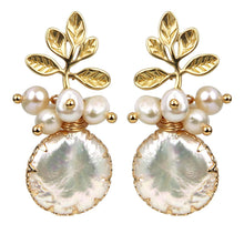 Load image into Gallery viewer, Pearl Earrings with 18k Gold Life Tree, 925 Sterling Needle &amp; Baroque Pearl Drop Earrings for Women
