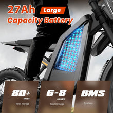 Load image into Gallery viewer, Flydone Electric Dirt Bike for Adults, 𝟰𝟬𝟬𝟬𝗪 𝗣𝗲𝗮𝗸 27AH Electric Bike, 𝟯𝟱𝗠𝗣𝗛 65+ Mile Range, 19" Fat Tire Off-Road Motorcycle, Hydraulic Disc Brakes,Dark Camel
