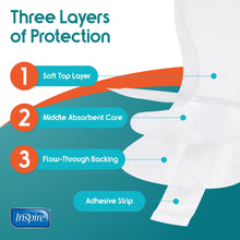 Load image into Gallery viewer, Inspire Ultra Absorbency Incontinence Booster Pads | Absorbs Over 4 Cups! | for Women or Men, Adhesive Strip Use in Incontinence Underwear and Diapers Leak-Free (22 Count)
