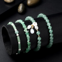 Load image into Gallery viewer, Landical 4 Pcs Jade Bracelet for Women Good Luck Wealth Green Aventurine Bracelet 8 mm Stretch Dongling Jade Beaded Bracelets Set Spiritual Bracelet Gift
