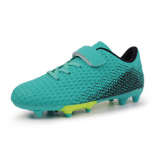 Load image into Gallery viewer, Hawkwell Kids Athletic Firm Ground Outdoor Soccer Cleats Shoes(Toddler/Little Kid/Big Kid), Green PU, 13 M US
