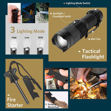 Load image into Gallery viewer, ABPIR Gifts for Fathers Day Survival Kits for Men Dad Husband Him, 13 in 1 Survival Gear and Equipment Tactical Tools for Camping Hiking Hunting Outdoor Adventure, Cool Birthday Idea
