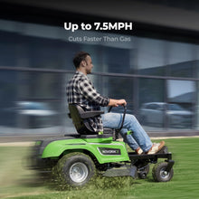 Load image into Gallery viewer, NovorikX 54V 42'' Cordless Electric Riding Lawn Mower, Zero Turn Lawn Mower with 4 * 10AH Batteries and Plug in Charger for Large Yard

