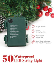 Load image into Gallery viewer, OasisCraft 33 Inch Outdoor Christmas Tree Frosted Urn Filler 2 Set, Pre-lit Artificial Xmas Tree with 50 LED Lights, Realistic Carolina Pine and Berries for Pathway, Porch, Driveway, Yard
