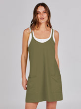 Load image into Gallery viewer, ANRABESS Women Athletic Dress Summer Tennis Workout Active Sports Mini Romper Dress Built in Shorts Travel Vacation Clothes Army Green Medium
