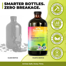 Load image into Gallery viewer, Serene Herbs Soursop Bitters Liquid &amp; Black Seed Bundle – Organic Herbal Guanabana for Digestive Support &amp; Immune Health – Vegan, Non-GMO – 32 oz (16 oz Each), 32 Servings
