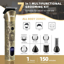 Load image into Gallery viewer, Ufree Beard Trimmer for Men, Electric Razor Shaver, Cordless Hair Clipper Shaving Kit for Mustache Body Nose Ear Hair Facial, Adjustable Beard Grooming Kit Birthday Gifts for Men
