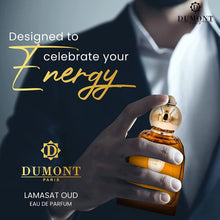 Load image into Gallery viewer, Dumont BOROUJ LAMASAT OUD - 85ml Travel Size - Arabic Inspired Unisex Perfume for Men &amp; Women - Musky, Woody &amp; Oriental Fragrance - Long Lasting Cologne Mist &amp; Body Spray - for Him &amp; Her
