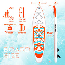 Load image into Gallery viewer, FunWater Inflatable 10'6×33"×6" Ultra-Light (17.6lbs) SUP for All Skill Levels Everything Included with Stand Up Paddle Board, Adj Floating Paddles, Pump, ISUP Travel Backpack, Leash,Waterproof Bag
