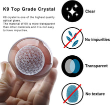 Load image into Gallery viewer, H&amp;D HYALINE &amp; DORA 3D Laser Engraved Flower of Life Crystal Ball Paperweight with Stand,Chakra Healing Grid Flower Globe for Spiritual Decor Gift

