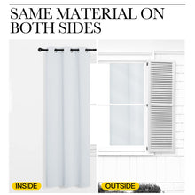 Load image into Gallery viewer, NICETOWN Blackout Curtain Panels for Bedroom, Greyish White, 2 Panels, W29 x L36-inch, Thermal Insulated Grommet Top Blackout Draperies and Drapes for Basement
