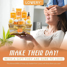 Load image into Gallery viewer, Mothers Day Gifts for Mom Women Gift Basket for Women - 10 Pc Almond Milk &amp; Honey Beauty &amp; Personal Care Set - Home Bath Pampering Package for Relaxing - Spa Self Care Kit - Birthday, Mom, Anniversary
