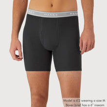Load image into Gallery viewer, Hanes Mens Underwear Briefs, Cool Dri Moisture-wicking Cotton No-ride-up For Men, Multi-packs Available Boxer, 6 Pack - Black/Gray, Small US
