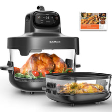 Load image into Gallery viewer, Kismile 5-in-1 Portable Glass Air Fryer, 2.6QT &amp; 4.7QT Dual Glass Containers with Lids, 85% Less Oil, Compact Smart Air Fryer Oven for Deep Roast, Crisp, Keep Warm – Freezer &amp; Dishwasher Safe

