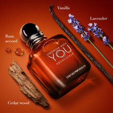 Load image into Gallery viewer, Armani Beauty - Stronger With You Absolutely - Parfum - Cologne for Men - Spicy Ambery Gourmand Men’s Fragrance – Rum Accord, Cedarwood, Lavendar &amp; Vanilla Notes - 3.4 Fl Oz
