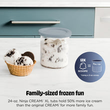 Load image into Gallery viewer, Ninja CREAMi Deluxe Ice Cream Maker | 11-in-1 Create Frozen Desserts, Sorbet, Milkshakes, Yogurt &amp; More | Includes 2 Dishwasher Safe XL 24 Oz. Tubs with storage lids | Silver | NC501
