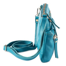 Load image into Gallery viewer, Wise Owl Accessories Small Crossbody Sling Bag Real Leather Purse for Women Crossover Trendy Shoulder Handbag (Turquoise Green Nappa)
