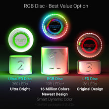 Load image into Gallery viewer, TOSY Flying Disc - 16 Million Color RGB or 36 or 360 LEDs, Extremely Bright, Smart Modes, Auto Light Up, Rechargeable, Perfect Birthday &amp; Camping Gift for Men/Boys/Teens/Kids, 175g frisbees
