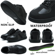 Load image into Gallery viewer, TEYTAP Non Slip Waterproof Work Shoes for Men Women Black Slip Resistant Oil Resistant Shoes Food Serviece Chef Kitchen Restaurant Shoes Leather Walking Casual Shoes
