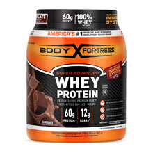 Load image into Gallery viewer, Body Fortress Super Advanced Whey Protein Powder, Chocolate, Immune Support (1), Vitamins C &amp; D Plus Zinc, 1.78 lbs (Packaging May Vary)

