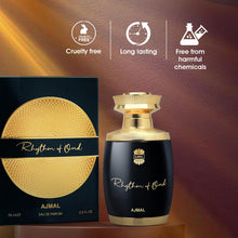 Load image into Gallery viewer, Ajmal Rhythm Of Oud Eau de Parfum for Men &amp; Women – 2.5 oz / 75 ml | Unisex Oud Woody Long Lasting Perfume | Warm Oriental Arabic Fragrance | Made in Dubai
