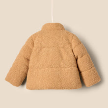 Load image into Gallery viewer, Amazon Essentials x Sofia Grainge Unisex Babies' Teddy Puffer Jacket, Camel, 18 Months
