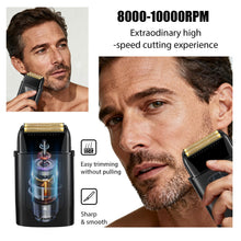 Load image into Gallery viewer, VGR 334 Foil Shaver for Men, Professional Electric Razor for Shaving Face &amp; Bald Head, 10000RPM Vector Motor, Double Titanium Foils, LED Display, USB Charging Base, Men's Electric Shavers for Barbers
