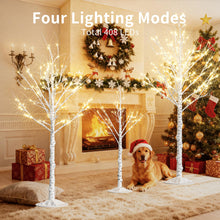 Load image into Gallery viewer, Cofiyard Outdoor Christmas Decorations Lighted Birch Tree Set of 3, LED Warm White 4, 6 and 8 Feet, for Indoor Christmas Decor, Party, Garden, Yard, Wedding, Holiday
