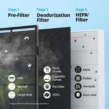 Load image into Gallery viewer, Coway Airmega AP-1512HH(W) True HEPA Purifier with Air Quality Monitoring, Auto, Timer, Filter Indicator, and Eco Mode, 16.8 x 18.3 x 9.7, White
