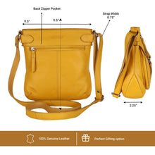 Load image into Gallery viewer, LEDERBUCK Real Leather Small Crossbody Handbags &amp; Purses for Women - Crossover over the Shoulder Bag (Mellow Yellow)
