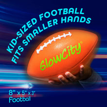 Load image into Gallery viewer, GlowCity Glow in The Dark Football - Light Up, Youth Size Footballs for Kids - LED Lights and Pre-Installed Batteries Included﻿
