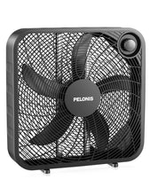 Load image into Gallery viewer, PELONIS 20 Inch Box Fan for Bedroom– 3 Speeds, 25ft/s, Floor Fan, Window Fan, Table Fan, Desktop Fan with Superior Air Throw (2295 CFM), Lightweight, 5 Blades, suitable for Office, Living Room, Garage
