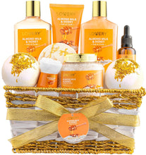 Load image into Gallery viewer, Mothers Day Gifts for Mom Women Gift Basket for Women - 10 Pc Almond Milk &amp; Honey Beauty &amp; Personal Care Set - Home Bath Pampering Package for Relaxing - Spa Self Care Kit - Birthday, Mom, Anniversary

