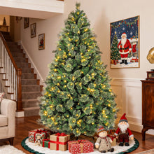Load image into Gallery viewer, Hykolity 6 ft Prelit Christmas Tree, Artificial Christmas Pine Tree with 350 Warm White LED Lights, 1016 PVC Branch Tips &amp; Needles, Metal Stand and Hinged Branches
