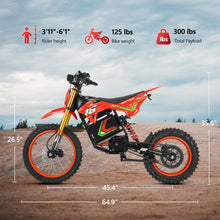 Load image into Gallery viewer, HAPPYRUN F18 Electric Dirt Bike Mid-Drive Motor 6000W Peak, Electric Motorcycle 60V 30Ah Removable Battery, 60-Mile Range, 46mph, Dual Hydraulic Brakes &amp; Full Suspension Electric Motorcycle

