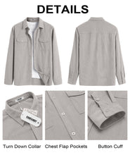 Load image into Gallery viewer, COOFANDY Men's Button Down Waffle Shirt Jacket Casual Long Sleeve Shacket Lightweight Overshirts with Flap Pockets
